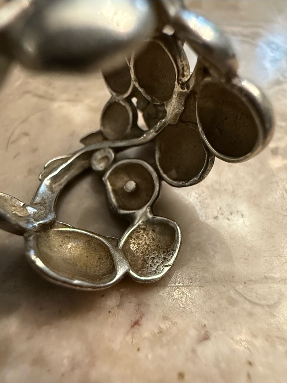 Vintage MCM sterling silver abstract, ring, brutalist style with amethyst - Picture 7 of 7